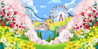 봄-놀이동산 꽃길